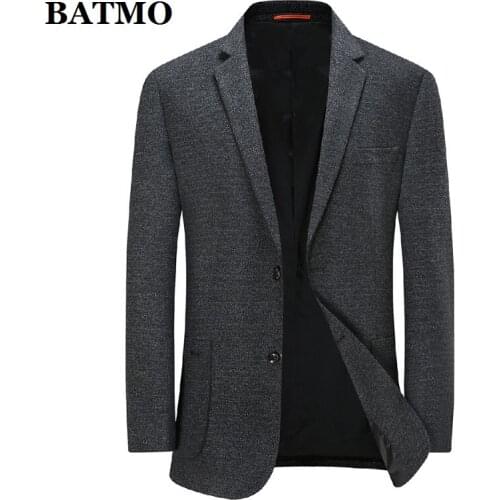 BATMO 2021 new arrival spring casual plaid blazer men,jackets male,plus-size 21855