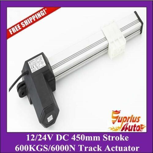 Free Shipping 12/24V 450mm stroke, 1000N load capacity track actuator for electric TV lift