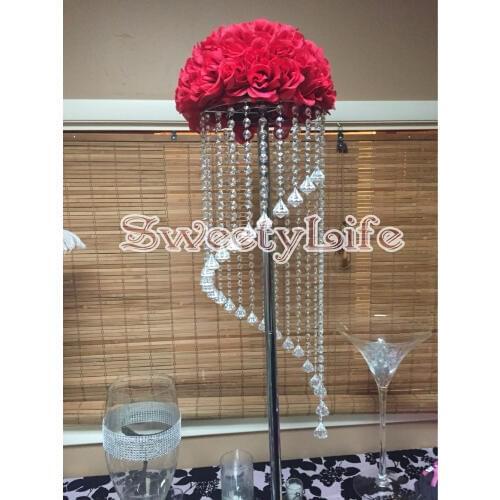 Free Shipping 69cm Wedding flower stand crystal wedding road lead wedding Table centerpiece event prop 10pcs/lot
