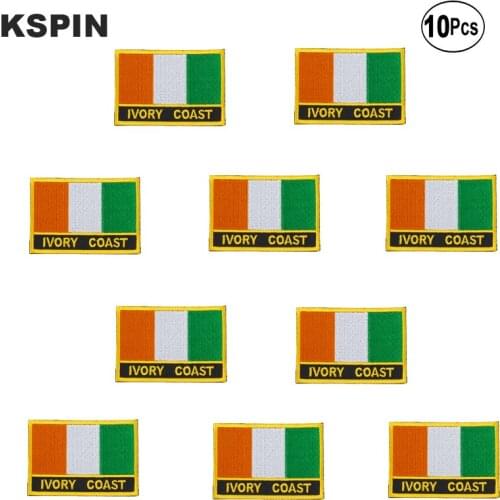 Ivory Coast Flag Embroidery Patches Iron on Saw on Transfer patches Sewing Applications for Clothes in Home&Garden