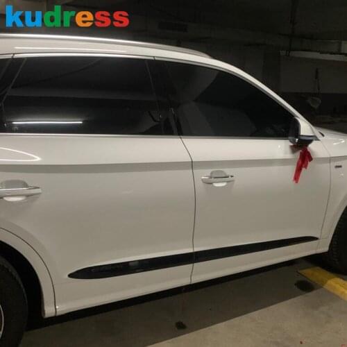 Side Door Body Trim For Audi Q5 2018 2019 2020 Carbon Fiber Door Panel Decoration Strip Stickers Car Styling Accessories 4pcs