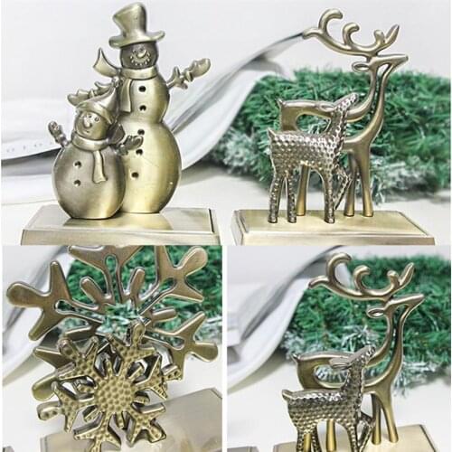 Christmas Stocking Holder Snowman Elk Christmas Tree Snowflake Design Hangers For Fireplace Christmas Tree Decorations Navidad