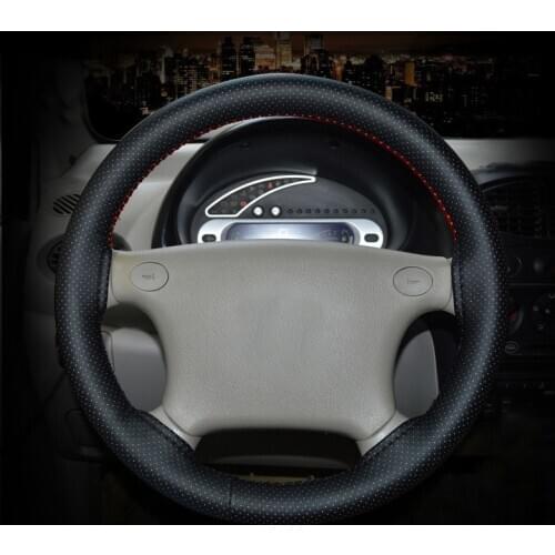 DIY Car Steering Wheel Cover Handlebar Braid 38cm Universal Soft Leather Steering-Wheel With Needle And Thread Car Styling