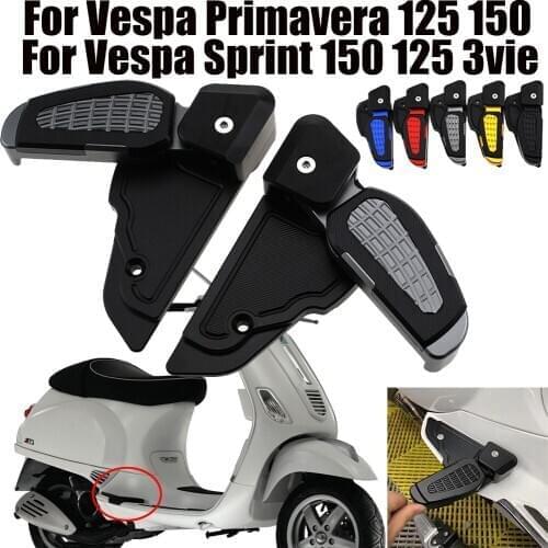 For Vespa Primavera 150 125 Sprint 150 125 3vie 2018 Motorcycle Foldable Pedal Rear Passenger Foot Peg Steps Footrest Pedals Pad