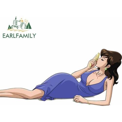 EARLFAMILY 13cm x 6.4cm for Lupin III Personality Car Stickers Anime Japanese Motorcycle Vinyl Car Wrap Waterproof Decal