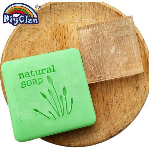 Handmade soap stamp mold mini diy "natural soap" The grass patterns organic glass soap making Acrylic chapters Z0184NT