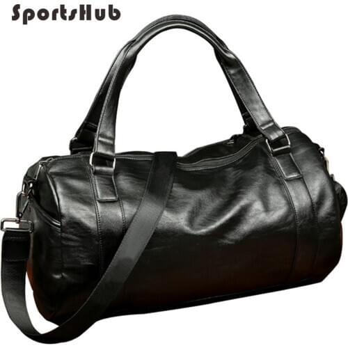 SPORTSHUB Top PU Leather Mens Sports Bags Gym Bags Classic Sports HandBag Fitness Travel Bags Workout Shoulder Bag SB0004