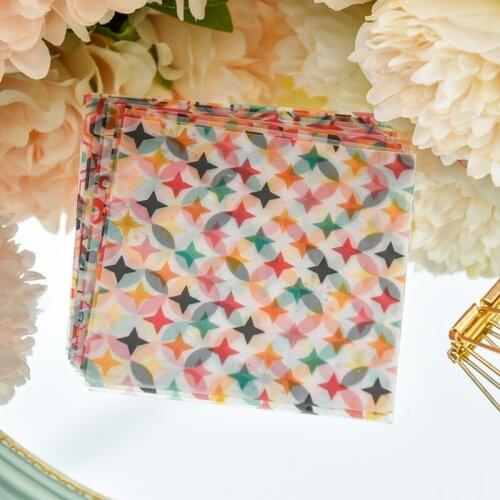 KLJUYP 12pcs Geometry Background Pattern Vellum Paper Stickers for Scrapbooking Happy Planner/Card Making/Journaling Project
