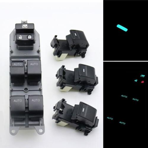 For Toyota RAV4 Camry Corolla Yaris Vios Highlander Auto Power Window Switch Button LED Light Backlight LHD Left Driving