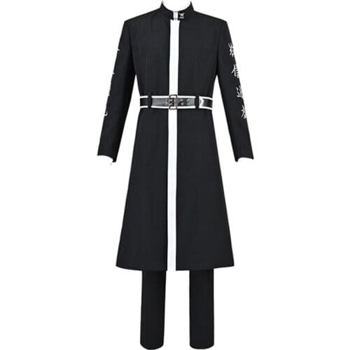 Anime Tokyo Revengers Rindo Haitani Cosplay Costume Embroidery Tenjiku Trench Halloween Party Black Division Captain Uniform