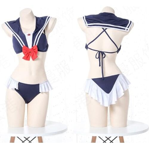 Sailor Moon Tsukino Usagi Cosplay Costume Cute Lolita Tankini Bikini Swimsuit Anime Girls Sukumizu Swimwear Clothing Drop Ship