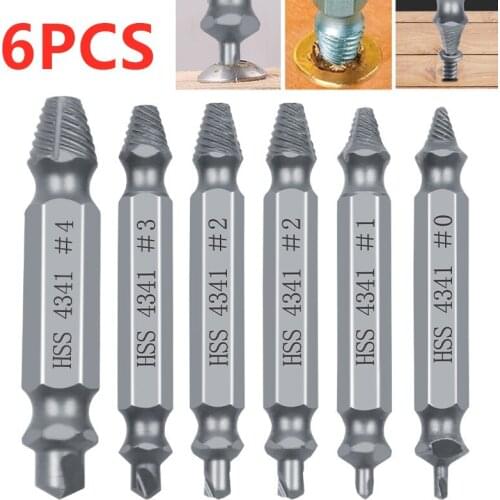 6Pcs Damaged Screw Extractor Drill Bit Set Easily Take Out Broken Screw,Bolt Remover Stripped Screws Extractor Demolition Tools