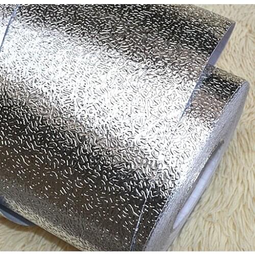 Silver paper furniture sticker kitchen cabinet thickening adhesive paper for furniture pvc waterproof 3d wallpaper for bathroom