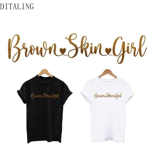 Brown Skin Girl Patch On Clothing African American Women Thermal Stickers Iron On Transfers Patch Brown Sugar Sticker On T-Shirt