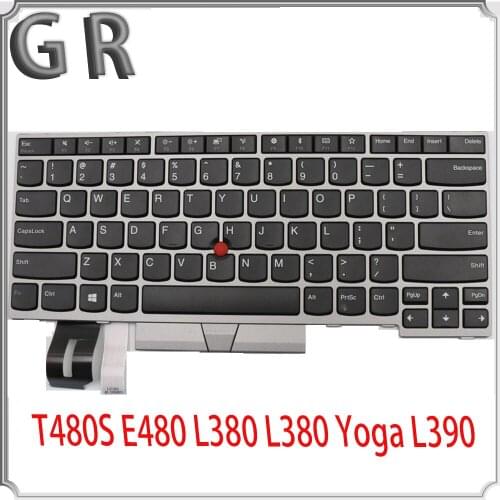 New original For ThinkPad T480S E480 L380 L380 Yoga L390 US Keyboard No Backlit Teclado 01YN300 01YN380