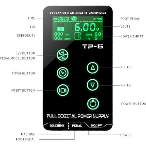 New! 3AMPS HURRICANE THUNDERLORD Tattoo Power Supply UPGRADE Touch Screen Intelligent Digital LCD Dual Tattoo Power Supplies set