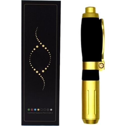 New 0.3/0.5mm High Pressure Hyaluronic Acid Pen for Anti Wrinkle Lip Injection Hyaluron Gun Atomizer Hyaluron Pen Black Gold