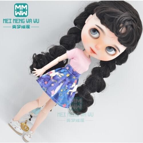 Doll Clothes fashion T-shirt, cartoon skirt, shoes, sweater for Blyth Azone OB23 OB24 1/6 doll accessories