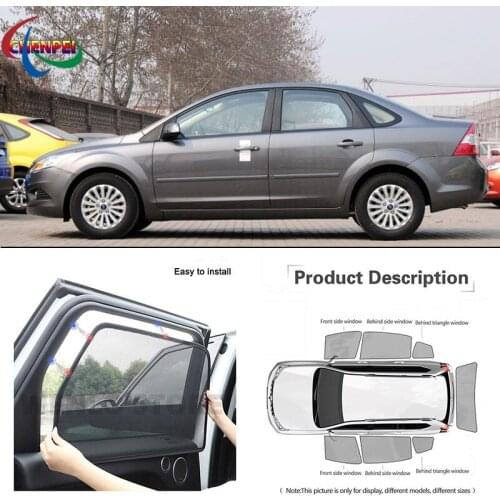For Ford Focus Sedan Car Full Side Windows Magnetic Sun Shade UV Protection Ray Blocking Mesh Visor Car Decoration Accessories