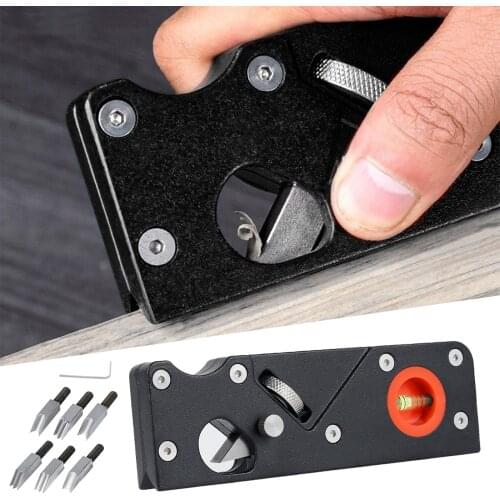 Portable Edge Corner Plane DIY Woodworking Chamfering Trimming Planer Manual Planer Carpenter Hand Tool With 6Pcs Cutter Heads