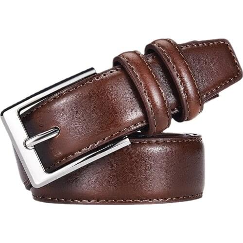 Fashion Mens Belt Jeans Luxury Genuine Leather Trouser Waist Belts Male Luxury Designer Pin Buckle Gift for Men Black New Blue