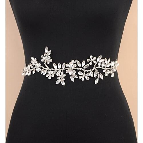 TRiXY SH239 Delicate Bridal Belt for Wedding Sashes Rhinestone Belt Jeweled Belt Bride Dress Belts for Women Bridesmaid Belt