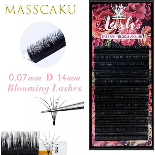 MASSCAKU Easy Fanning Volume Mega Eyelashes Extension Auto Flowering Rapid blooming fans lashes Fast Delivery