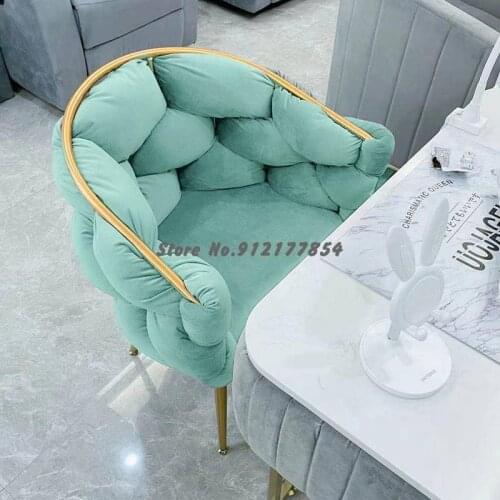 Nordic light luxury single sofa chair modern net red ins creative nail shop makeup chair girl bedroom dressing chair