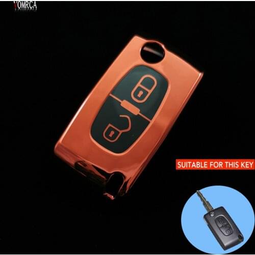 The Latest TPU Folding Style Remote Control Key Case For Peugeot 107 207 307 308 407 607 S For Citroen C2 C3 C4 C5 C6 Car Cover
