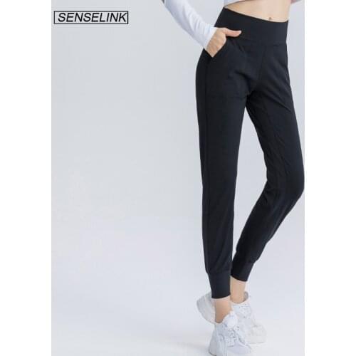 SENSELINK Womens Sports Yoga Cropped Trousers Stretch Pants Indoor Womens Tight Fitness Pants