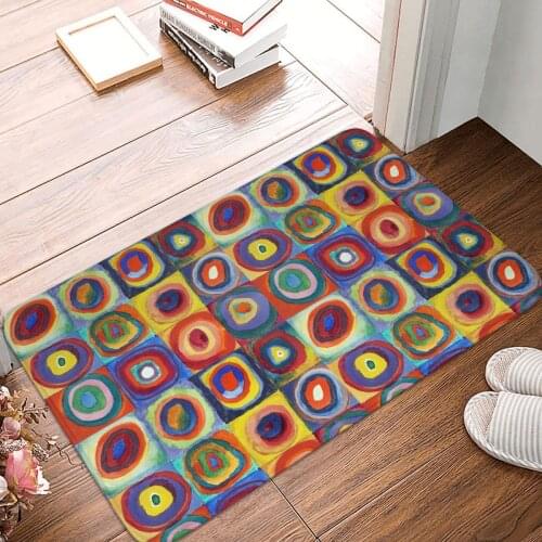 Wassily Kandinsky Color Study Squares Doormat Carpet Mat Rug Polyester Non-Slip Floor Decor Bath Bathroom Kitchen Bedroom 40*60