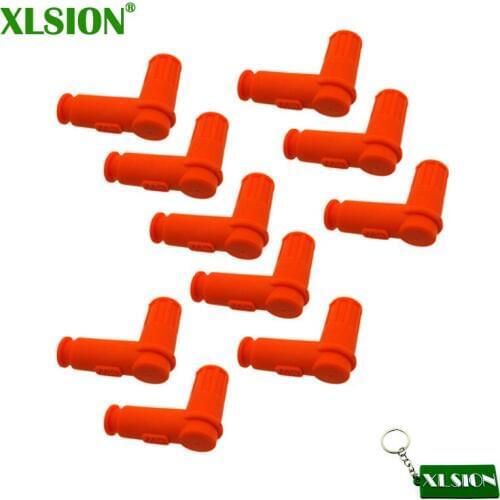 XLSION 10x Ignition Spark Plug Cap For Motorcycle Honda Yamaha Kawasaki Suzuki Dirt Pit Bike ATV Quan Scooter Moped Go Kart