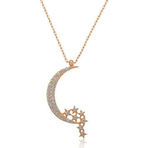 Gumush Silver Moon Star Women 'S Necklace
