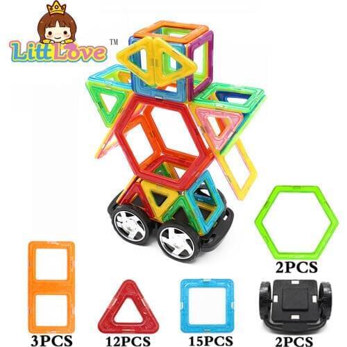 34pcs Big Size Magnetic Building Blocks Toys DIY Models Magnetic Designer Learning Educational Plastic Bricks Toys For Children