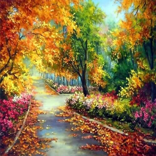 3d diy diamond painting cross stitch diamond embroidery diamond mosaic pattern In the fall picture stickers home decor