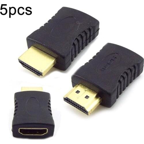 5pcs Gold Plated HDMI-compatible Connector Male to Female Full HDMI-compatible 1.4 Adapter Converter for HDTV