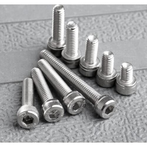 50Pcs Allen Hex Socket Head Screw Bolt M4 Stainless Steel Wood Screws Furniture Fastener parafusos M4*6/8/10/12/14/16/18/20/30mm