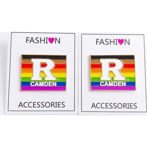 CAMDEN Gay LGBT Les Rainbow Badge Brooch Metal Cute Girl Shirt With Fashion Collar Bag Accessories Simple Enamel Pin Buckle