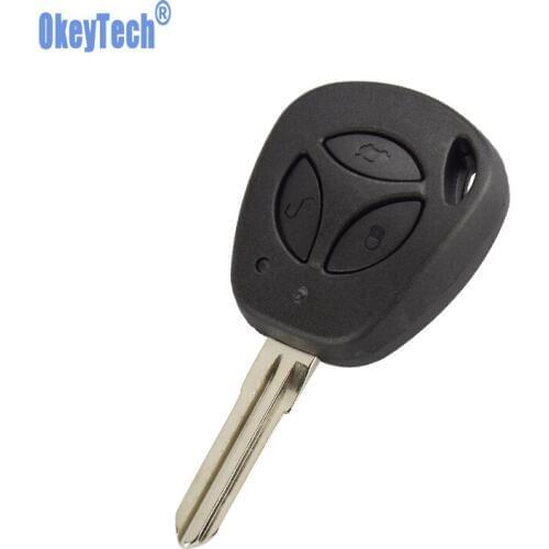 OkeyTech 3 Buttons Remote Control Car Key Case Shell For Lada Priora Kalina Niva Vaz Modified Replacement Uncut Blank Blade FOB