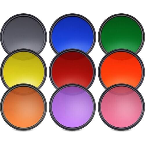 Camera Colorful Filter Color Filtors Full Red Yellow Green Blue 37 40.5 43 46 49 52 55 58 62 67 72 77 82 mm for Canon Nikon SONY