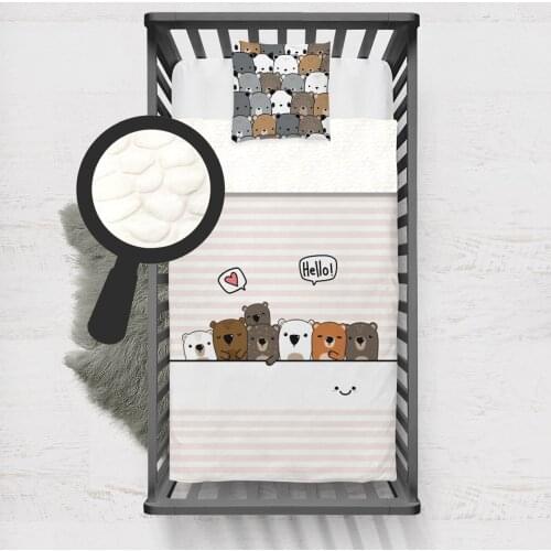 Kids Minky Blanket Super Soft and Warm Baby Blankets Children for Couch and Bed Happy Bear White Brown Model 009