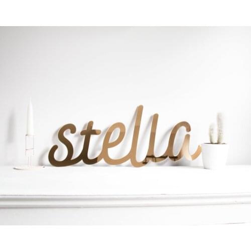 Custom Mirror Gold Name Sign Wall Art, Nursery Name Sign Baby Shower Gift, wedding Name Sign,Home Furnishing decoration