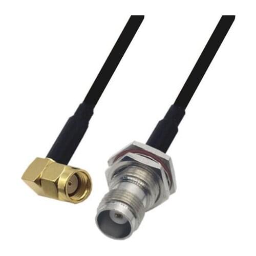 RG174 Cable RP-SMA Male Right Angle to TNC Female bulkhead Extension Coax Jumper Pigtail WIFI Router Antenna RF Coaxial Cable
