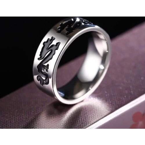 MOREDEAR 8MM Vintage Titanium Rings for Men and Women Birthday Gift triangular pattern discredit Ring