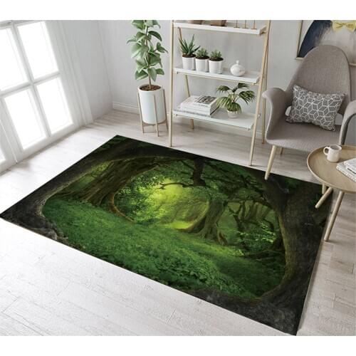 LB Green Forest Old Big Tree Non-slip Area Rugs For Living Home Room In Carpet Bedroom Floor Kitchen Cushion Bathroom Anti-skid
