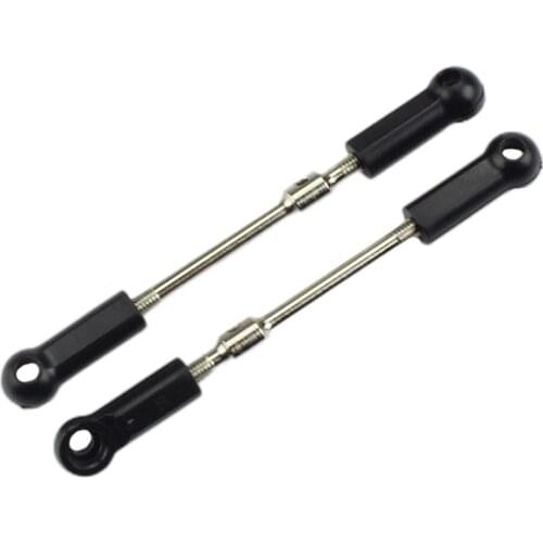 2Pack Metal RC Car Steering Linkage Servo Link Pull Rod for Wltoys 104001 1/10 Scale RC Car Buggy Truck Spare Parts Accessory
