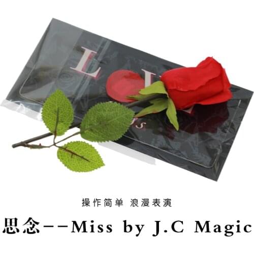 Miss by J.C Magic - Tricks Greeting Card to Rose Appearing Romantic Magie Close Up Street Illusion Gimmick Mentalism Magic Props