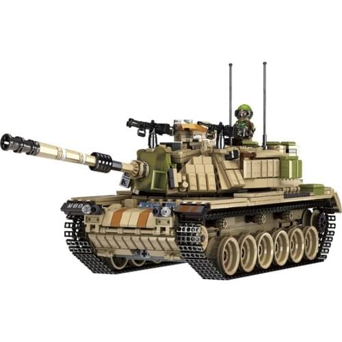 Military War M60 Patton Main Battle Tank Magach Model Bricks Building Blocks Toys for Children Kids Boys Gifts 1753Pcs