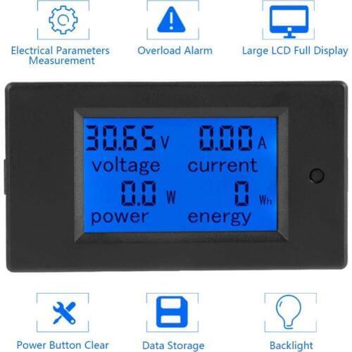 Multimeter Ammeter Voltmeter Digital Current Voltage Power Energy Meter DC 6.5-100V 0-100A LCD Display 50A Current Shunt