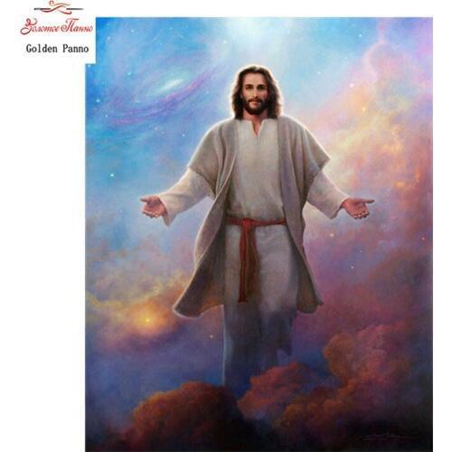 Golden Panno Needlework,DIY Cross stitch,Sets For Embroidery kits,religious Cross-Stitch,Famous Painting Wall decoration 09